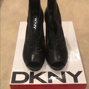 DKNY black open toe bootie size 7.5